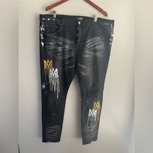 Amiri Stencil Paint Drip Jeans